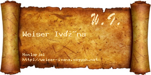 Weiser Ivána névjegykártya